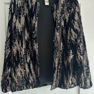 Sequin Embellished Black Jacket